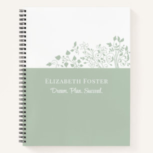Carnet Dusty Blue Floral personnalisable