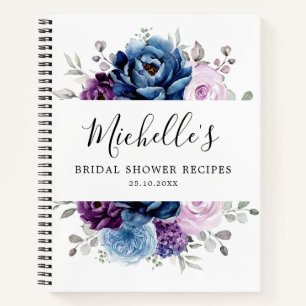 Carnet Dusty Blue Purple Navy Lilac Blooms Mariage