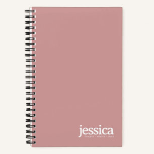 Carnet Dusty Rose Arrondi Typographie moderne