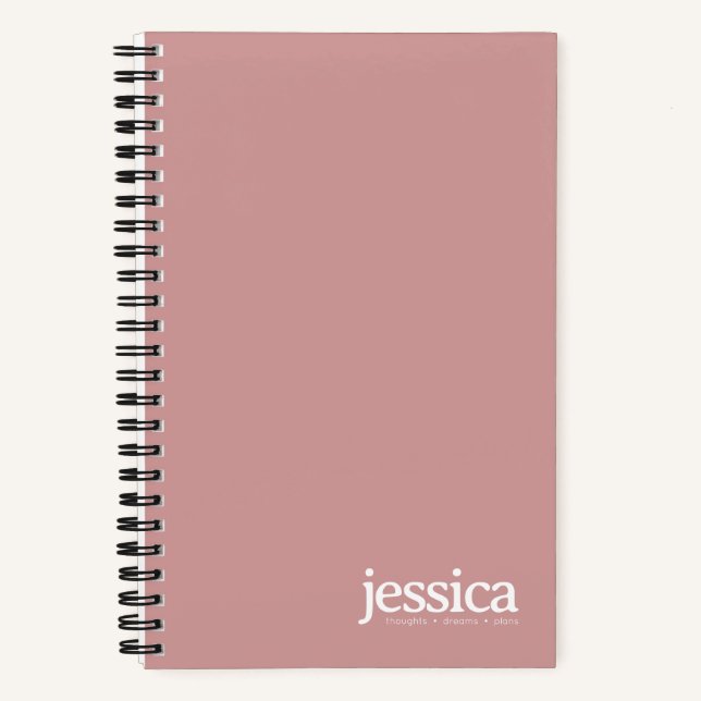 Carnet Dusty Rose Arrondi Typographie moderne (Recto)