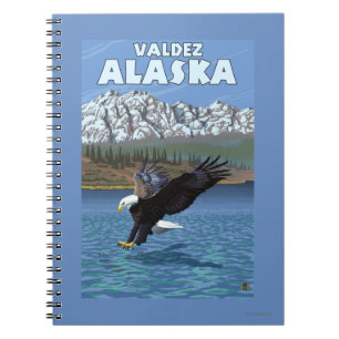 Carnet Eagle chauve plongeant - Valdez, Alaska