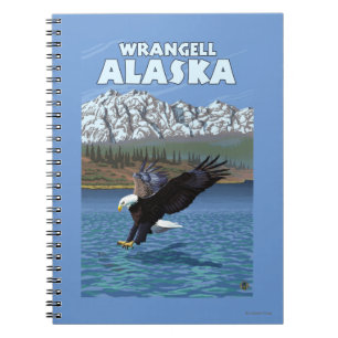 Carnet Eagle chauve plongeant - Wrangell, Alaska