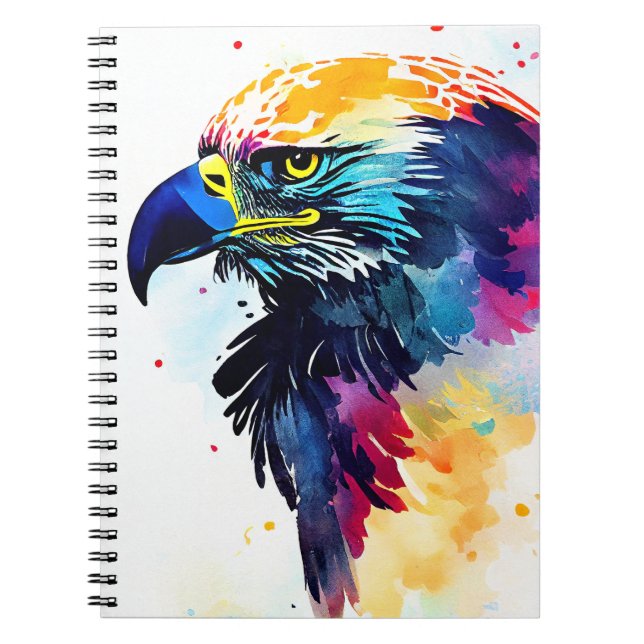 Carnet Eagle Sauvage Nature Animal Couleur Art Peinture (Devant)