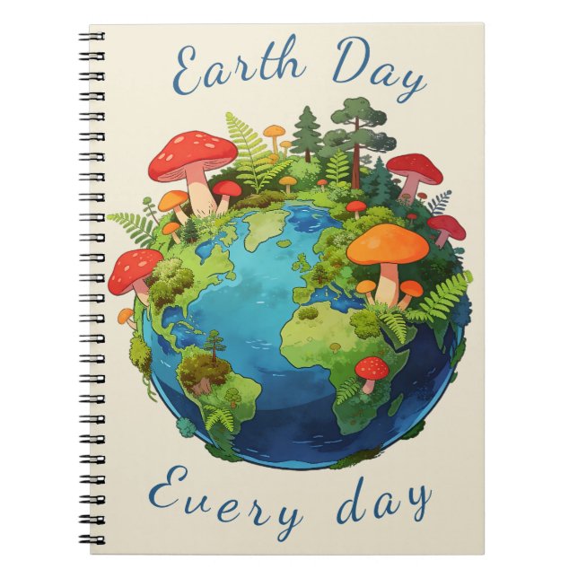 Carnet Earth Day Every Day Nature Planet Design (Devant)