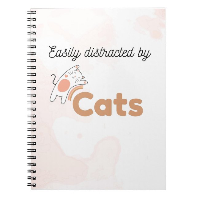 Carnet Easily Distracted by Cats Cute Cat Notebook (Devant)