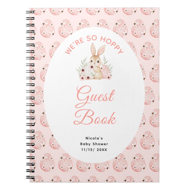 Carnet Easter Bunny Baby Shower Guest Book (Devant)