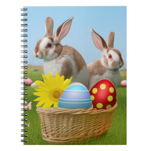 Carnet Easter Cute Bunny for a positive mood  (Devant)