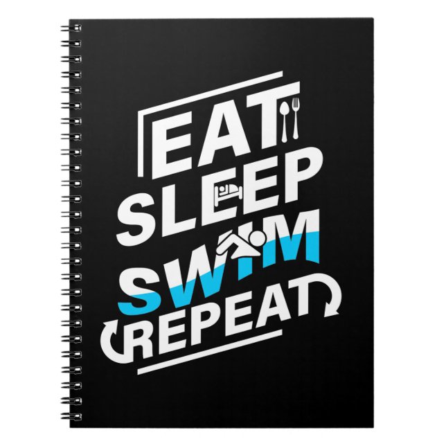 Carnet Eat Sleep Swim (Devant)