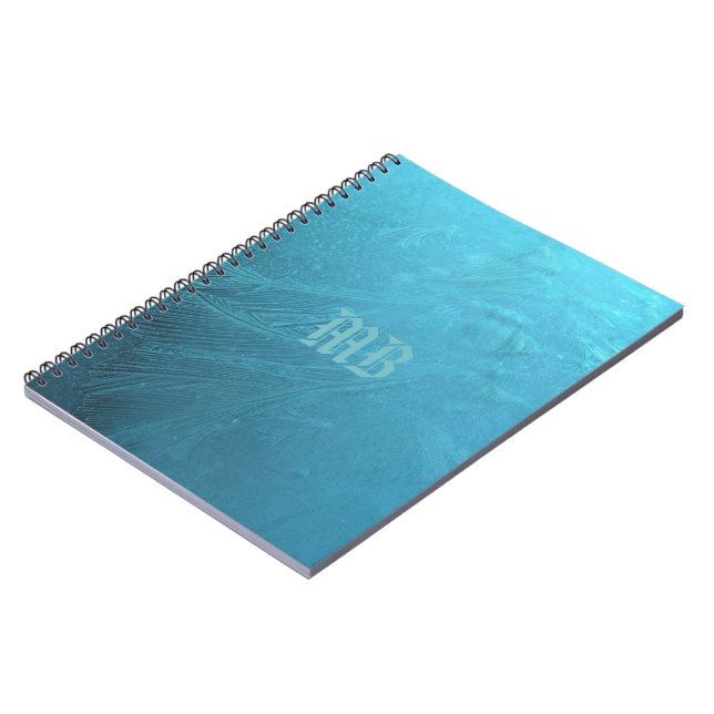 Carnet Eau congelée Ice Bleu Frost Monogramme MB Metallic (Côté gauche)