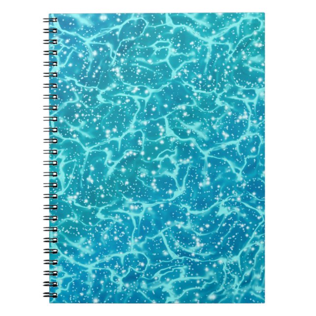 Carnet Eau de mer bleue avec étincelles (Devant)