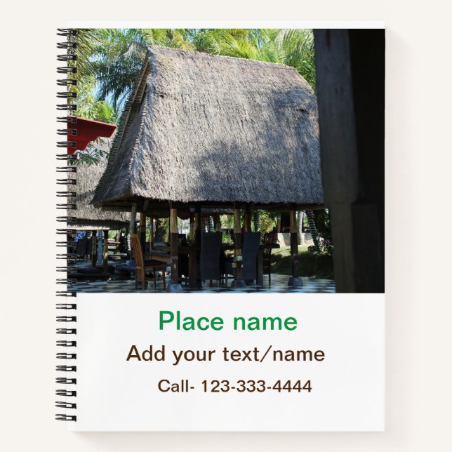 Carnet eau océan plage photo ajouter nom texte place été (Devant)