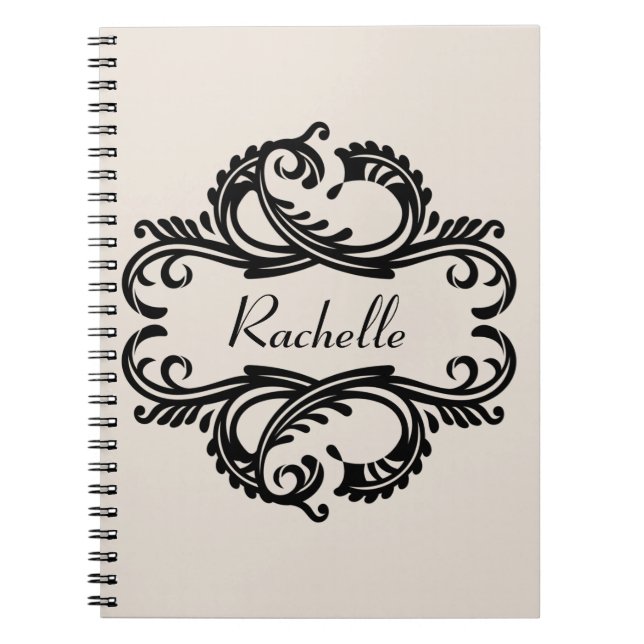 Carnet Ebony Chic Damask (Devant)