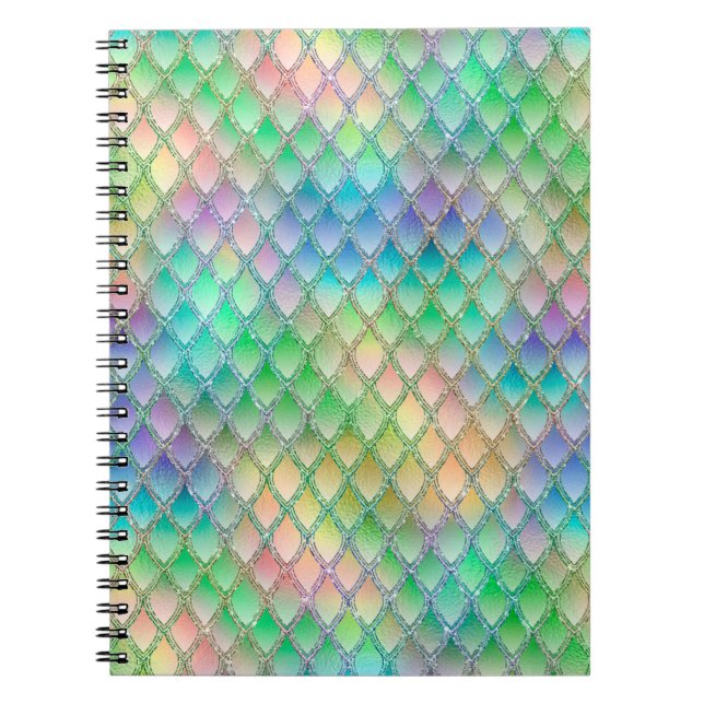 Carnet Écaille de Dragon Arc-en-Ciel Pastel Brillante & P (Devant)