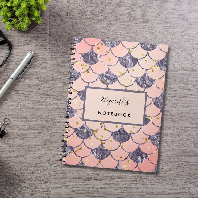 Carnet Écaille de sirène rose pêche violet (Créateur téléchargé)