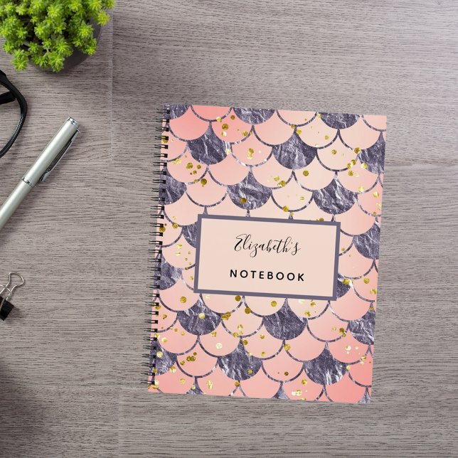 Carnet Écailles de sirène rose pêche violet (Créateur téléchargé)
