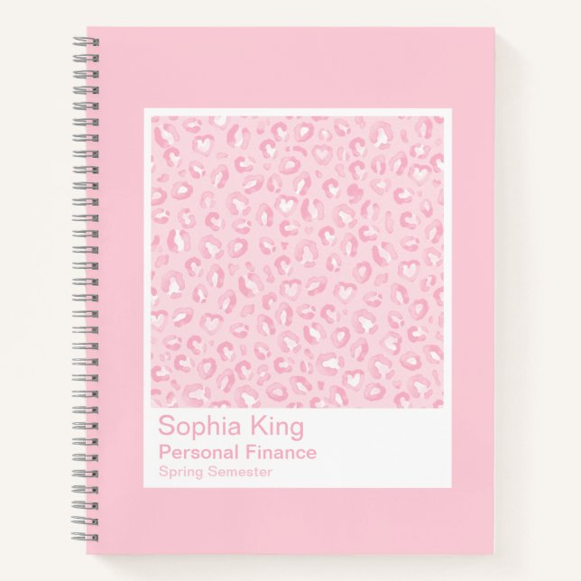 Carnet Échantillon de léopard rose tendre (Devant)