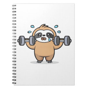 Carnet Échec de la salle de sport Chibi Sloth � Drôle de