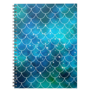 Carnet Échelle de poisson de sirène Motif bleu