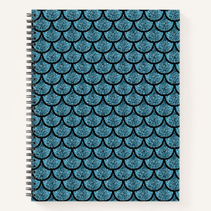 Carnet Échelle de sirène bleue avec effet parties scint
