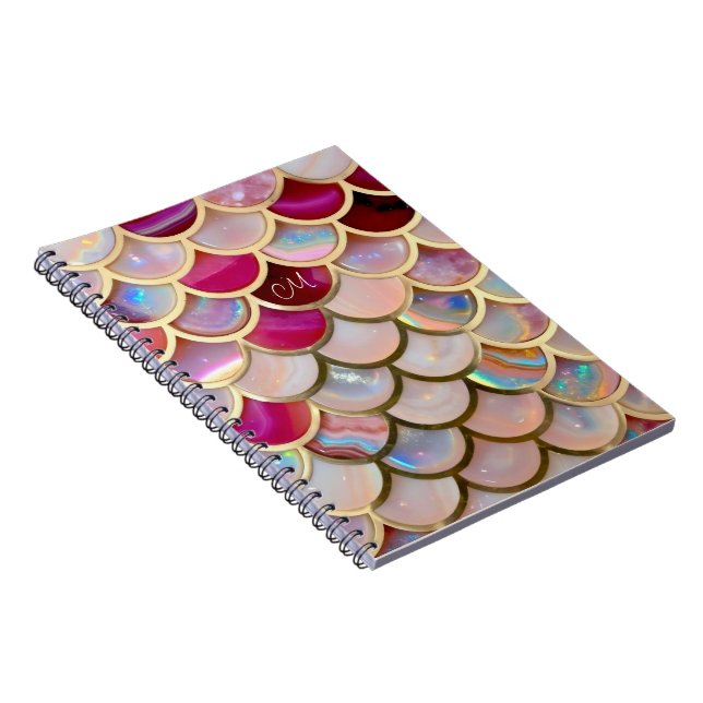 Carnet Échelles de sirènes d'iridescente rose (Côté Droit)