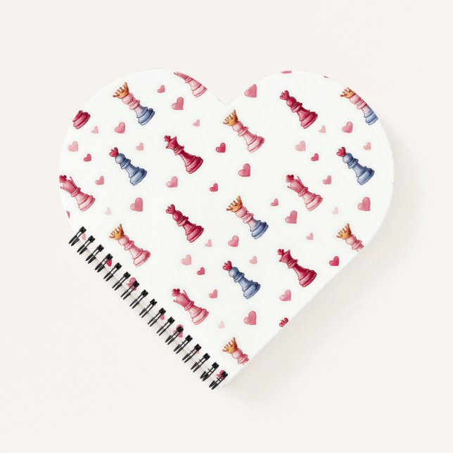 Carnet Échiquier Romantique Cœurs Saint-Valentin (Devant)
