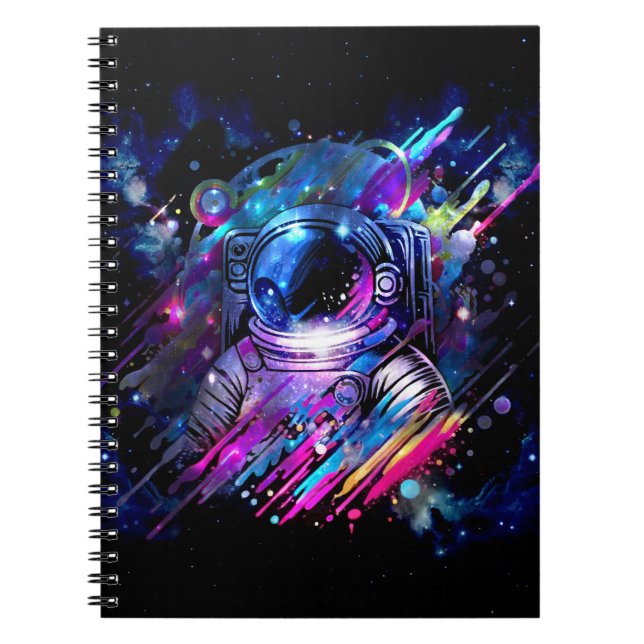 Carnet Éclaboussure de couleur astronaute spatial étoilé  (Devant)