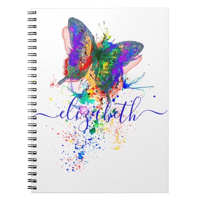 Carnet Éclaboussure de papillon personnalisée   (Devant)