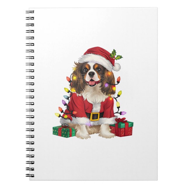 Carnet Éclairage de Noël Cavalier roi Charles Spaniel Chi (Devant)