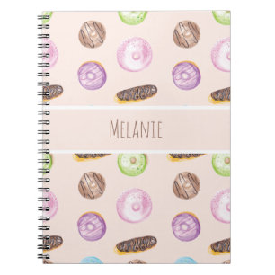 Carnet Éclairs Donuts Aquarelle Amusant Caprice Sucré