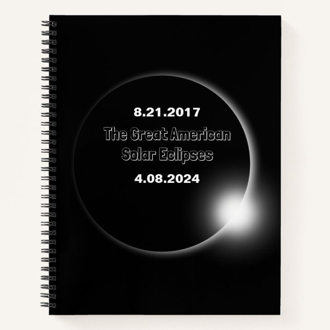 Carnet Éclipse solaire double date 2024 et 2017 (Devant)