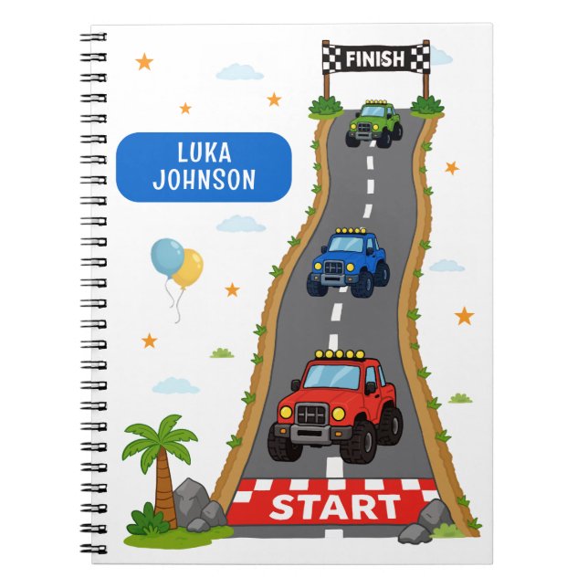 Carnet École de camion monstre personnalisée (Devant)