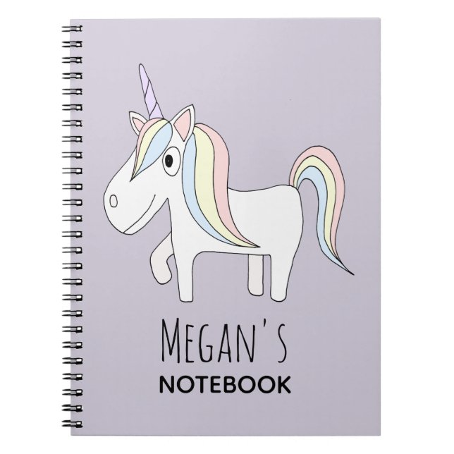 Carnet École de licorne magique mignonne et violette pour (Devant)