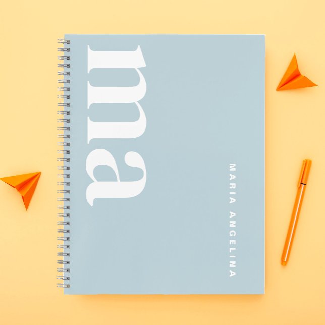 Carnet École de monogramme bleu mûre (Créateur téléchargé)