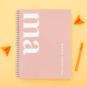 Carnet Ecole de Monogramme rose Fille