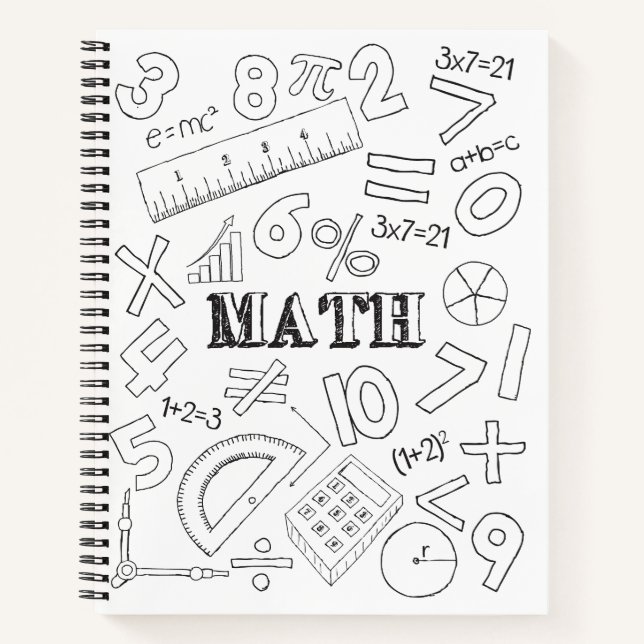 Carnet École Math Enseignant Doodle Math Art Coloriage Éc (Devant)