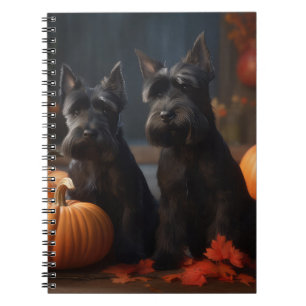 Carnet Écossais Terrier Chiot Automne Citrouille délice