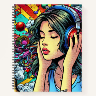 Carnet Écouter de la musique sur les écouteurs Psychédéli