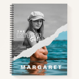 Carnet Écran photo Retro élégant noir et blanc