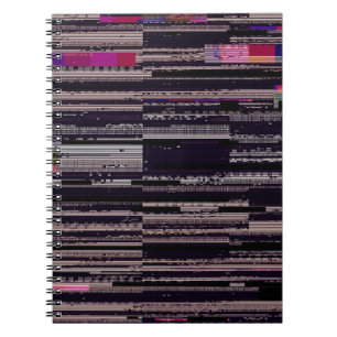 Carnet Écran TV rayé avec pixels cassés. Fu Abstrait