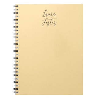 Carnet Écriture Classique Élégante Nom Couleur Beige