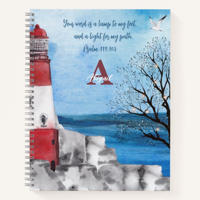 Carnet Écriture de la scène d'aquarelle du phare de Monog (Devant)