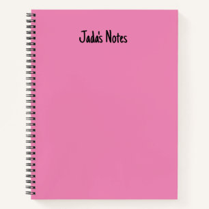 Carnet Écriture de nom personnel rose simple