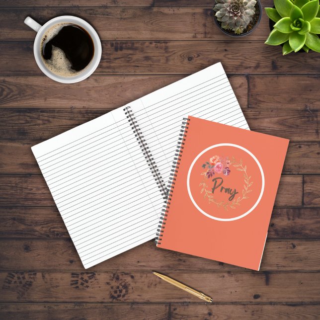 Carnet Écriture de prières avec des fleurs d'aquarelle co (Créateur téléchargé)