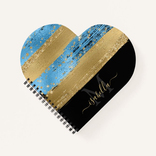 Carnet Écriture élégante et moderne de cœur monogrammé  (Devant)