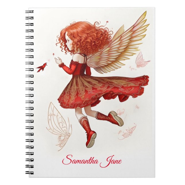 Carnet Écriture Enchanteresse de la Fée Écarlate Rouge (Devant)