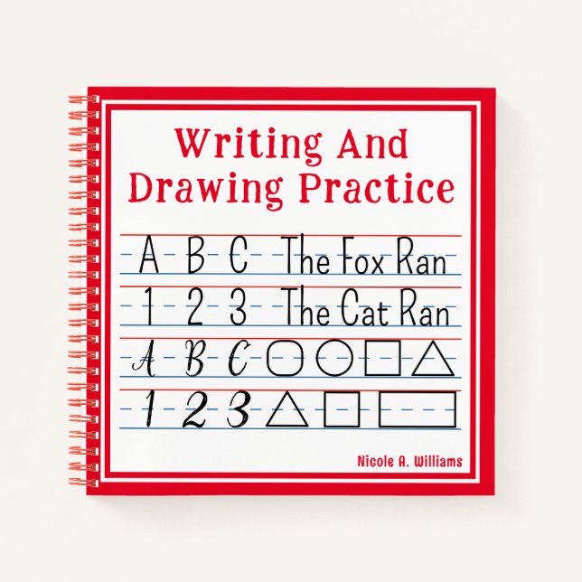 Carnet Écriture Et Dessin Pratique Carré Rouge (Devant)