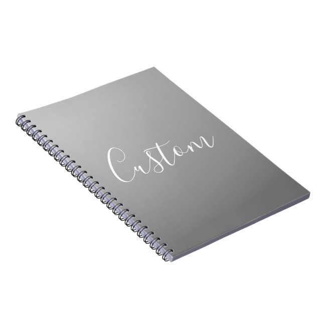 Carnet Écriture moderne élégante blanche avec dégradé gri (Côté Droit)