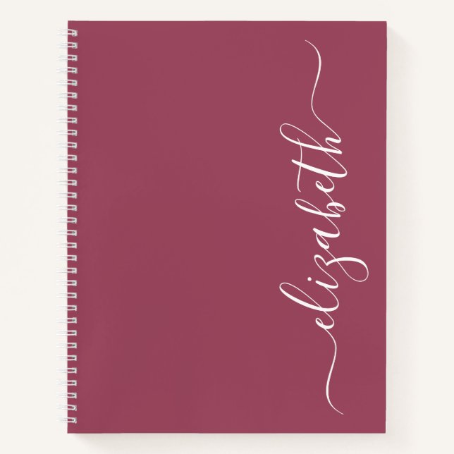 Carnet Écriture Moderne Élégante Personnalisée (Devant)