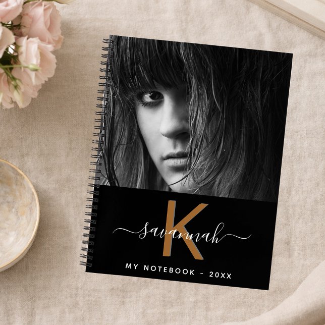 Carnet Écriture monographique en or blanc noir (Créateur téléchargé)