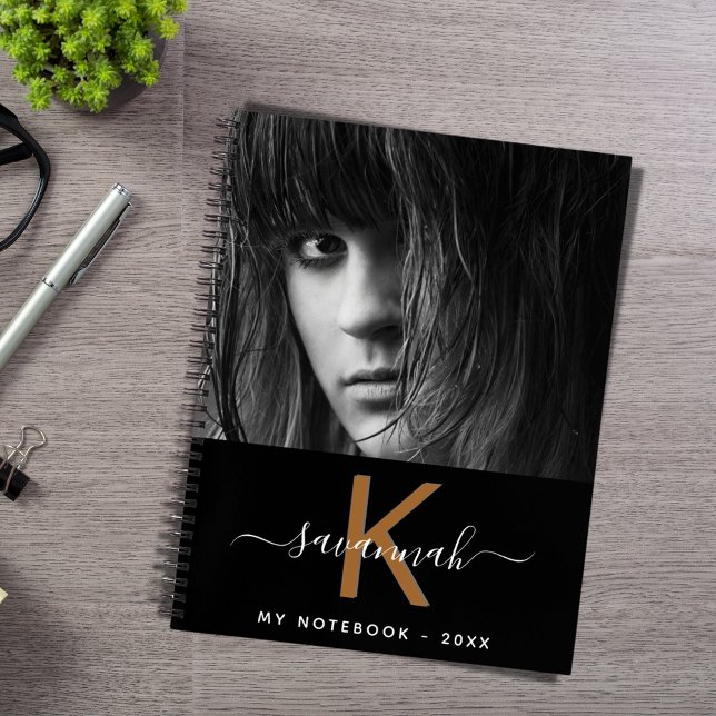 Carnet Écriture monographique en or blanc noir (Créateur téléchargé)